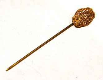 Edwardian Gold Filigree Stickpin