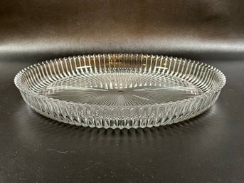 A Stunning Cut Crystal Platter By Mikasa, Diamond Fire Pattern