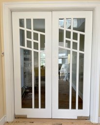 A Pair Of Contemporary French Doors - 5' Opening - Includes Frame & Trim - Kitchen To Family Room - 1A1 & 1A2