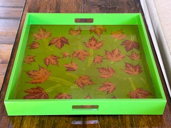 A Lacquerware Cocktail Tray With Leaf Motif By Giant Cats