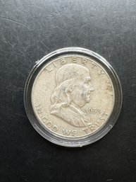 1953-D Benjamin Franklin Silver Half Dollar