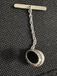 Sterling Silver Tie Tack 3.66 Grams Including Stones