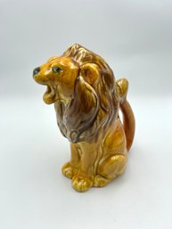 Mid Century Italian Pottery Lion Pitcher