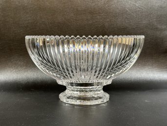 A Stunning Cut Crystal Footed Bowl By Mikasa, Diamond Fire Pattern