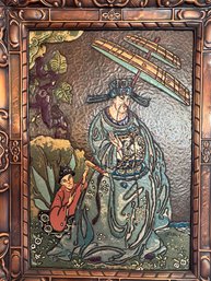 Albert Marschner Gilles- Repousse Painting On Copper - Copper Framed Asian Inspired Painting