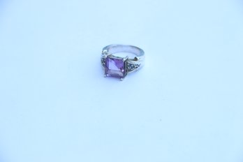 Sterling Silver Amethyst Ring Size 6.50