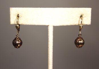 Pair Fine MILOR Sterling Silver Italy 925 Pierced Earrings Ball Drops