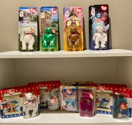 Doubles Of 8 Different Kinds Of BEANIE BABIES In Boxes