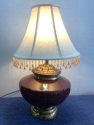 Large Table Lamp With Beaded Shade