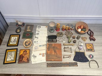 Table Lot Of Antiques