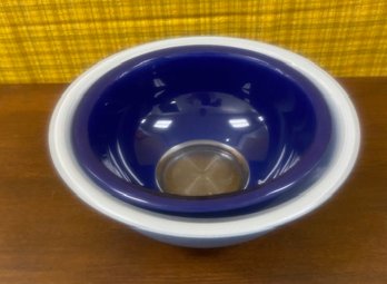 Pair Of Vintage Blue Pyrex Mixing Bowls- Dark Blue 323 & Light Blue 324
