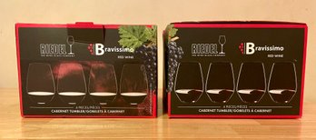 New In Box Pair Of RIEDEL 4 Glass Cabernet Tumbler Sets