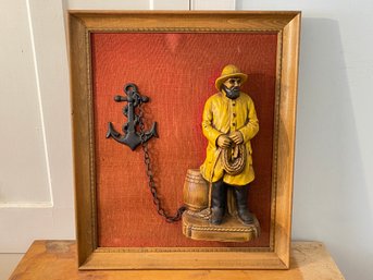Vintage 3D Fisherman Art