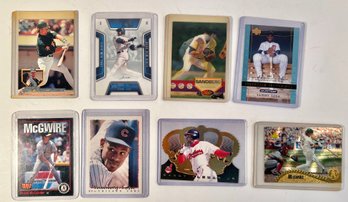8 Baseball Cards Including Sosa, McGwire, Alomar Jr. And Sandberg