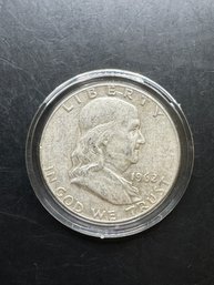 1962-D Benjamin Franklin Silver Half Dollar