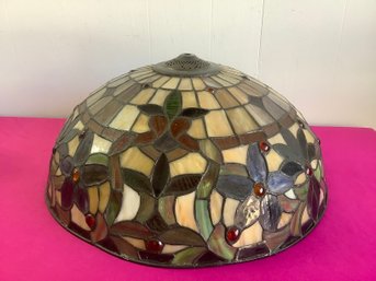 Large Vintage Stained Glass Lamp Shade