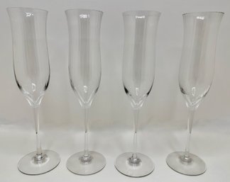 4 Orrefors Fluted Champagne Flutes