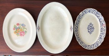 Three Vintage Ceramic Serving Platters