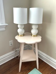 PB Teen Table With Lamps