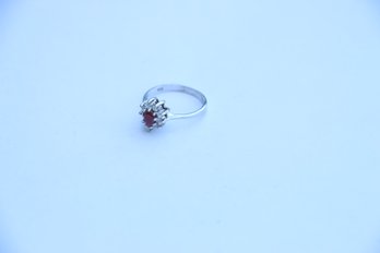 Sterling Silver Ruby Ring Size 7.75