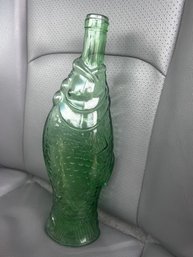 Empoli Verde Green Glass Fish Wine Bottle