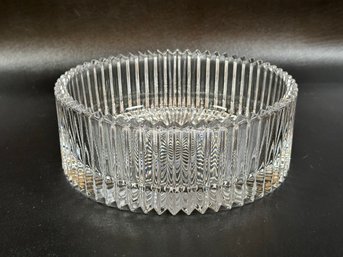 A Stunning Cut Crystal Hostess Bowl By Mikasa, Diamond Fire Pattern