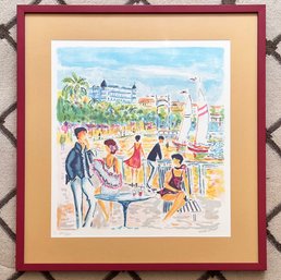 A Color Pencil Signed Lithograph, Cannes, Jean-Claude Picot (1933-2020)