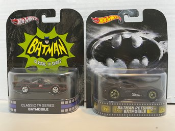 Hot Wheels/ Mattel -pair Of BATMAN Die Cast Cars.(#139)