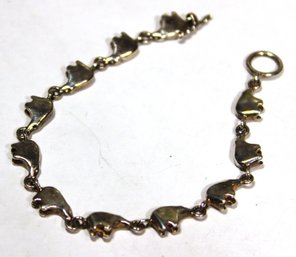 Sterling Silver Link Bracelet Southwestern Bear Figures