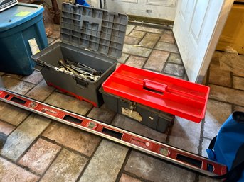 Unitek Level In Case And Two Tool Boxes With Tools