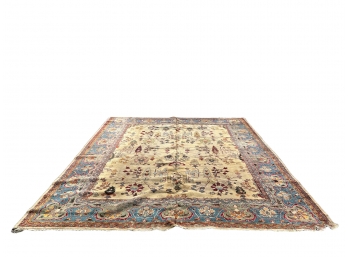 (9.66 X 11.75) Large Antique Carpet Beige/Blue