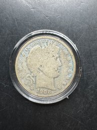 1908-D Barber Silver Half Dollar