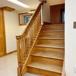 A Set Of Oak Stairs With Handrail - Stairs To Basement