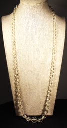 Vintage Cut Crystal Beaded Necklace 28' Long