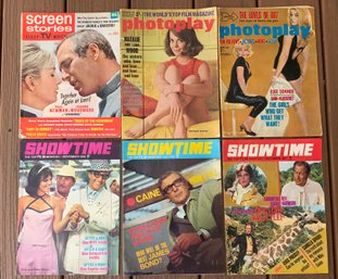 6 Vintage Film Magazines ~ Showtime, Photoplay & Screen Stories ~ All From The 1960s