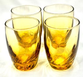 Vintage Amber Tiara Juice Glasses By Libbey