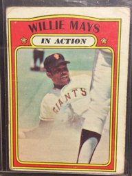 1972 Topps Willie Mays In Action - M