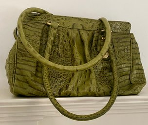 Green Leather Brahmin Hand Bag