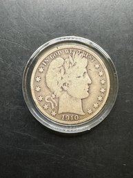 1910 Barber Silver Half Dollar