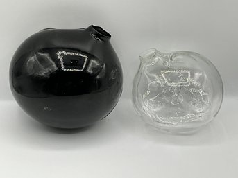 Formations Black & Clear Art Glass Wall Sculpture/Planter