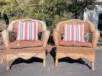 A Pair Of Vintage Wicker Chairs