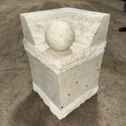 Unique Magnussen Presidential Tessellated Stone Sphere Ball End Table