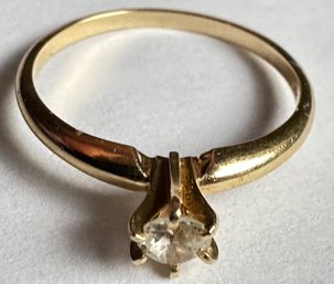 Vintage 14 Karat Gold & Diamond Ring, Size 6.75