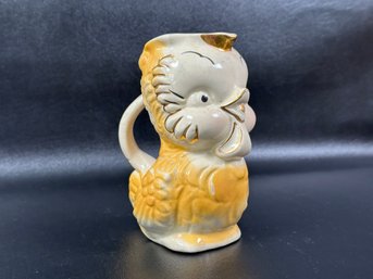 A Cute Vintage Chicken Pitcher In Ceramic