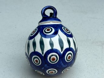 Small Handmade Polish Pottery Christmas Ornament