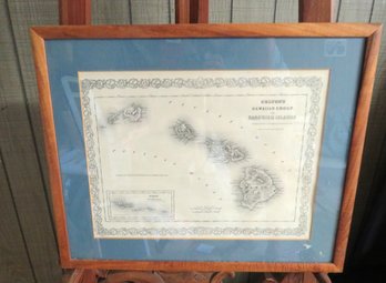 Original 1855 Map Of Hawaiian Group Sandwich Islands Colton's