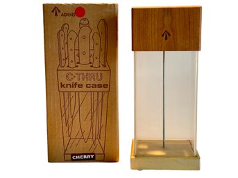 New Vintage Acrylic And Cherry Wood C-Thru Knife Case In The Original Box (1 Of 2)