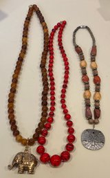 Three Bead Necklaces