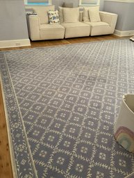 A Blue And White Wool Stark Carpet - 15 X 12