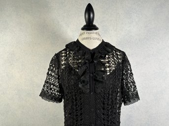 A Layered Shirt Dress In Black By Temperley, Size 12